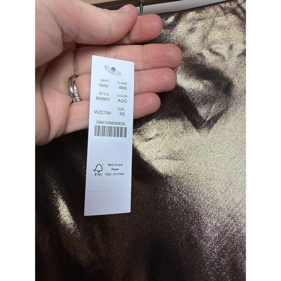 J. Crew Gwyneth Slip Skirt Gold Lamé NWT Sz. XS - Picture 6 of 7